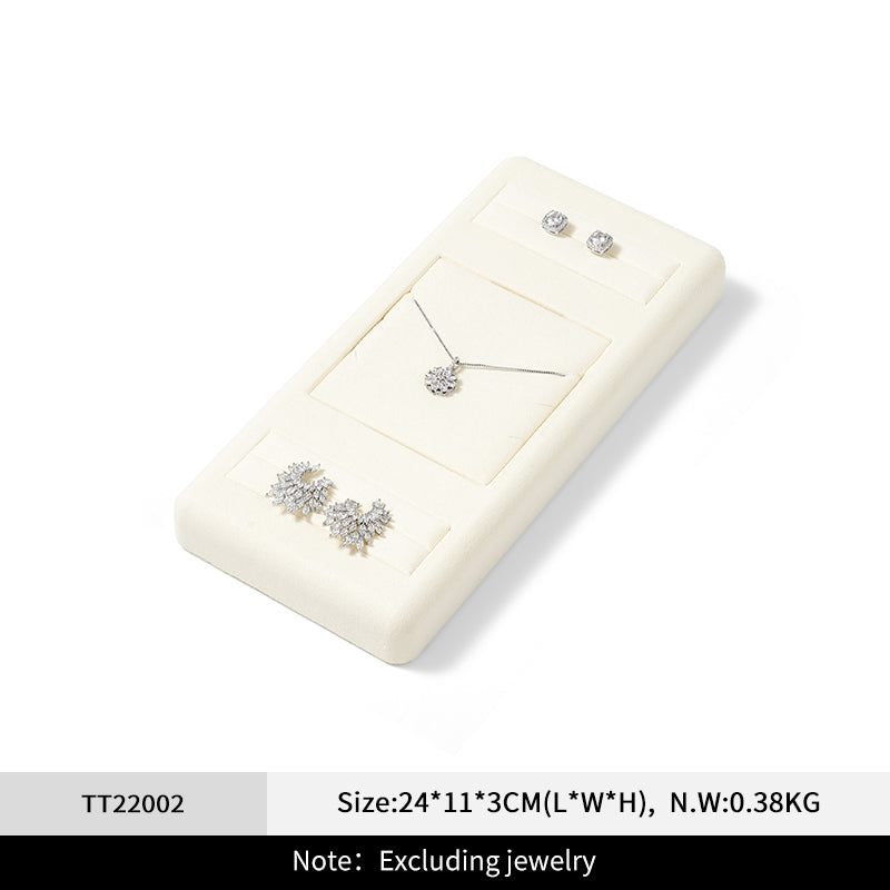 Beige Microfiber Jewelry Tray