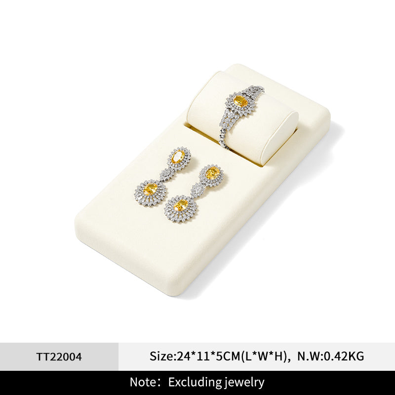Beige Microfiber Jewelry Tray
