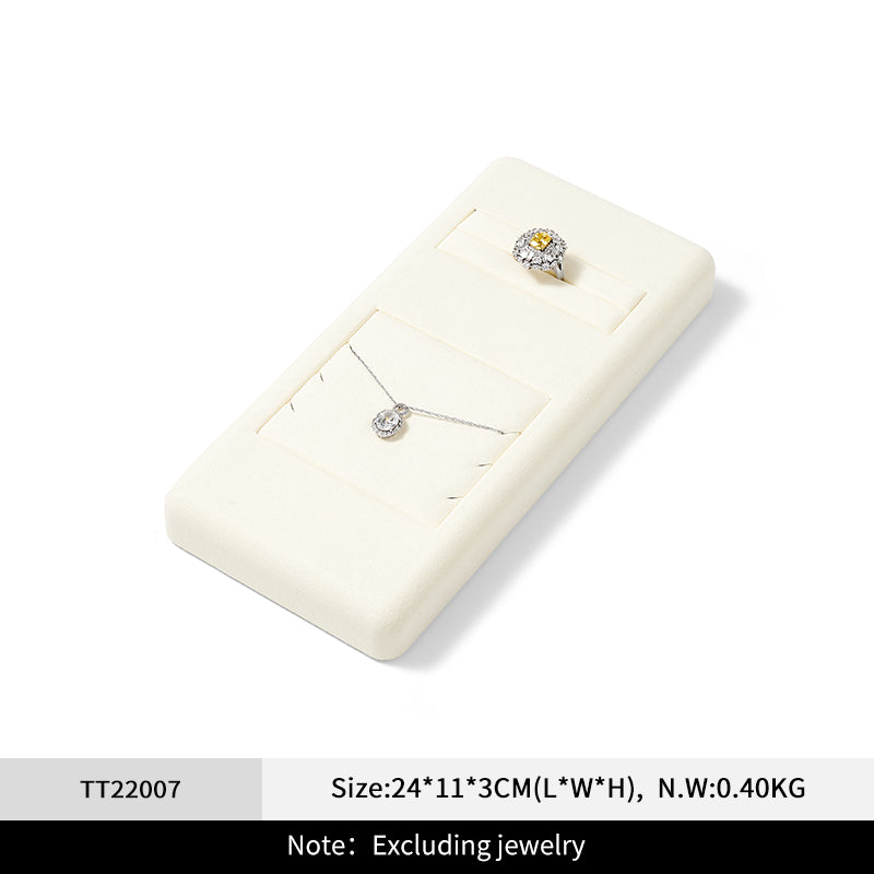Beige Microfiber Jewelry Tray
