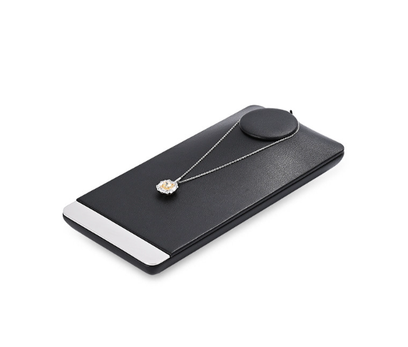 Black Leather Metal Jewelry Display Stand