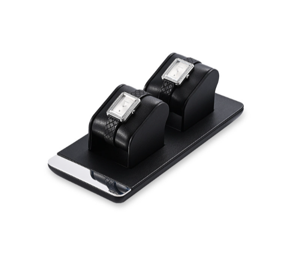 Black Leather Metal Jewelry Display Stand
