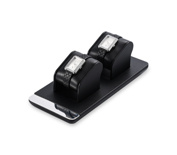 Black Leather Metal Jewelry Display Stand