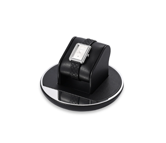 Black Leather Metal Jewelry Display Stand