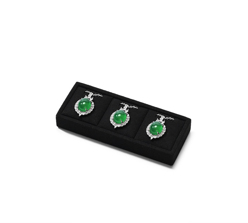 Black Microfiber Wooden Jewelry Display Stand