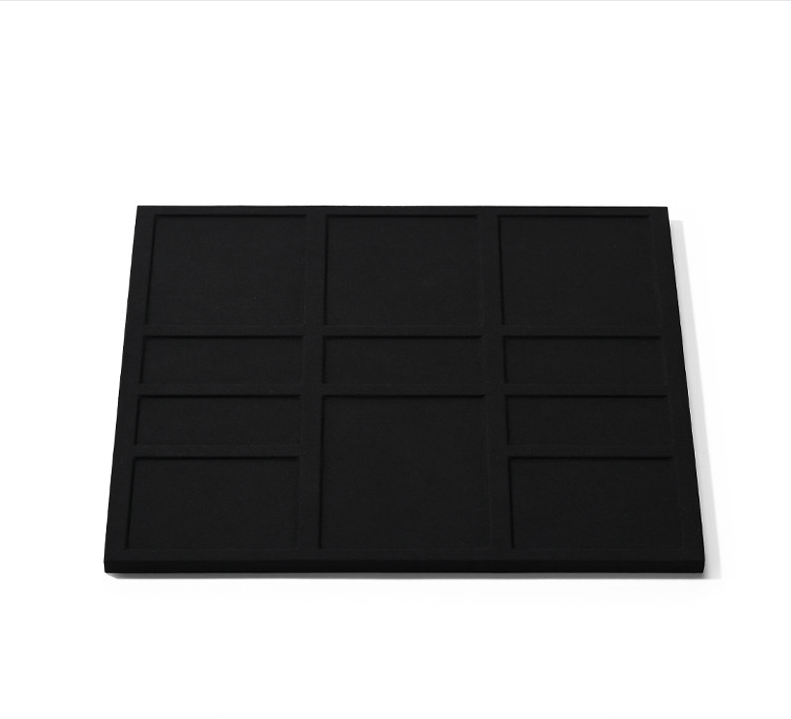 Black Microfiber Wooden Jewelry Display Stand