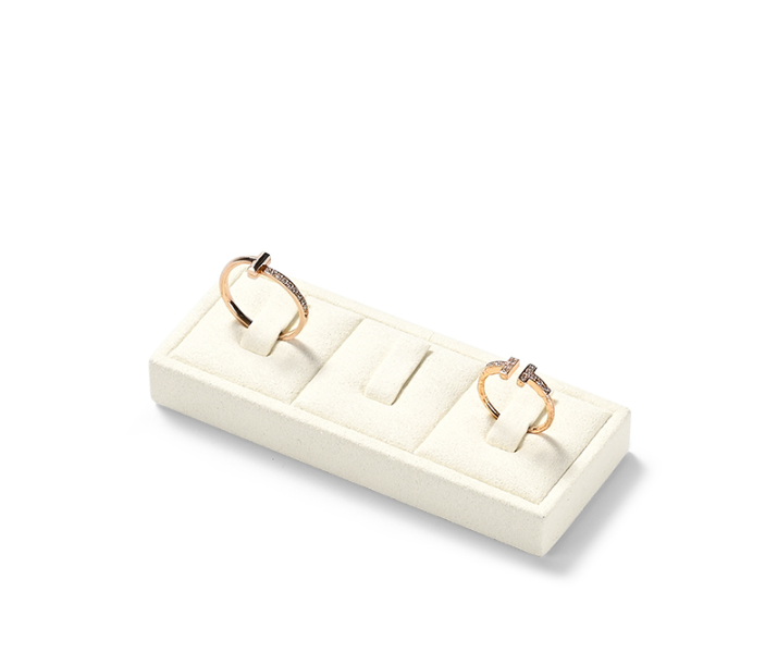 Beige Microfiber Jewelry Display Stand