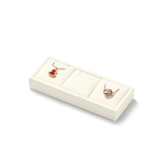 Beige Microfiber Jewelry Display Stand