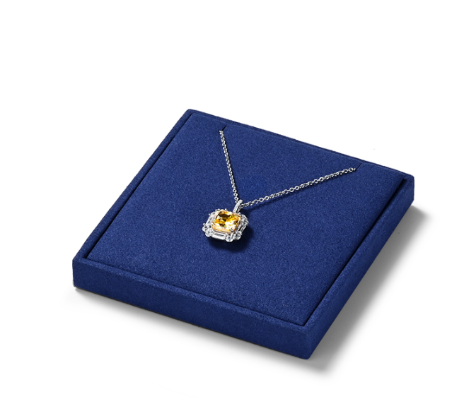 Blue Microfiber Wooden Jewelry Display Set