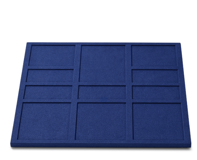 Blue Microfiber Wooden Jewelry Display Set