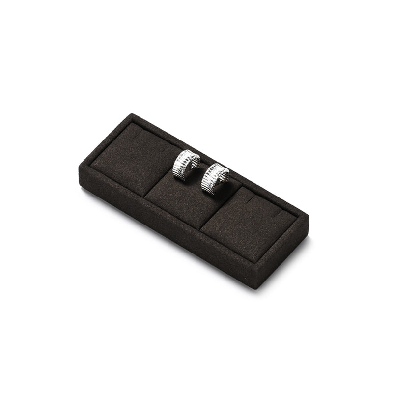 Brown Microfiber Wooden Jewelry Display Set