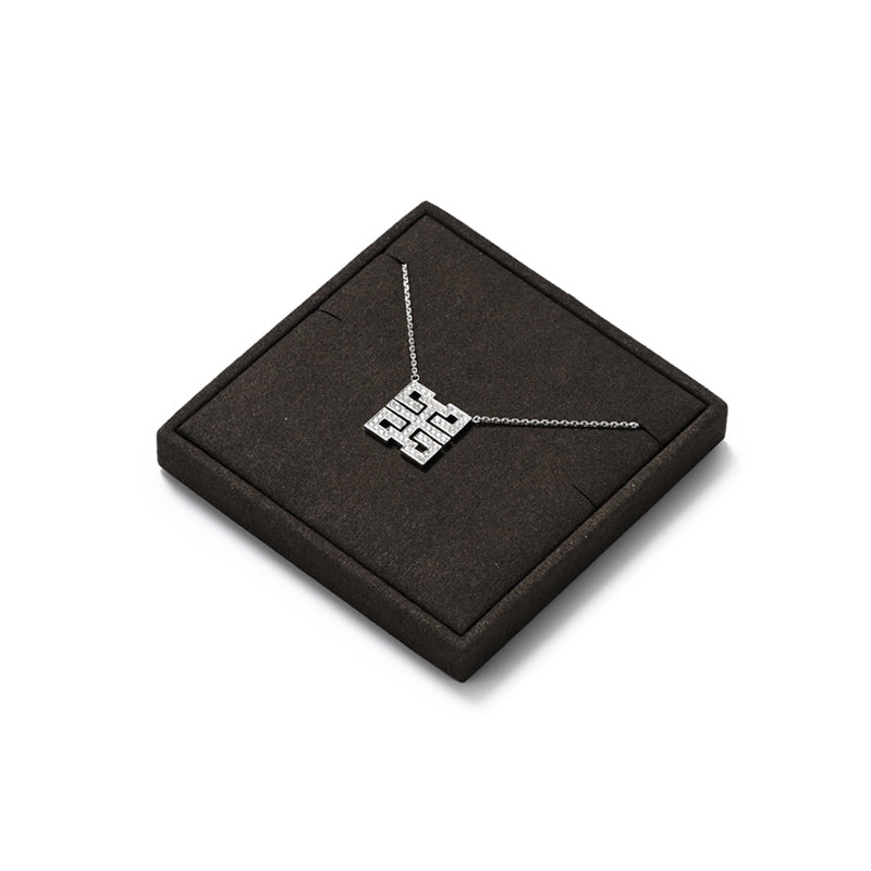 Brown Microfiber Wooden Jewelry Display Set