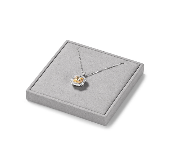 Gray Microfiber Wooden Jewelry Display Set