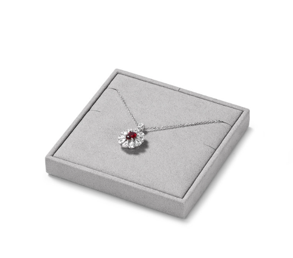 Gray Microfiber Wooden Jewelry Display Set