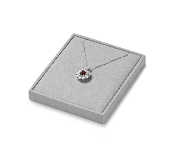 Gray Microfiber Wooden Jewelry Display Set