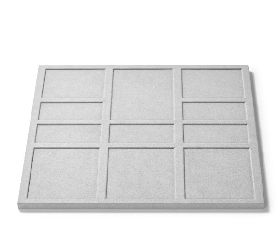 Gray Microfiber Wooden Jewelry Display Set