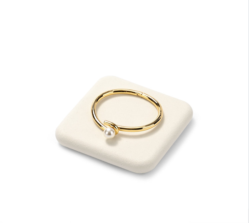 Beige Microfiber Jewelry Display Set