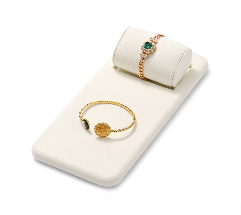Beige Microfiber Jewelry Display Set