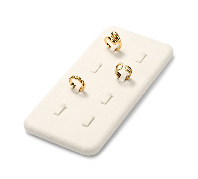 Beige Microfiber Jewelry Display Set