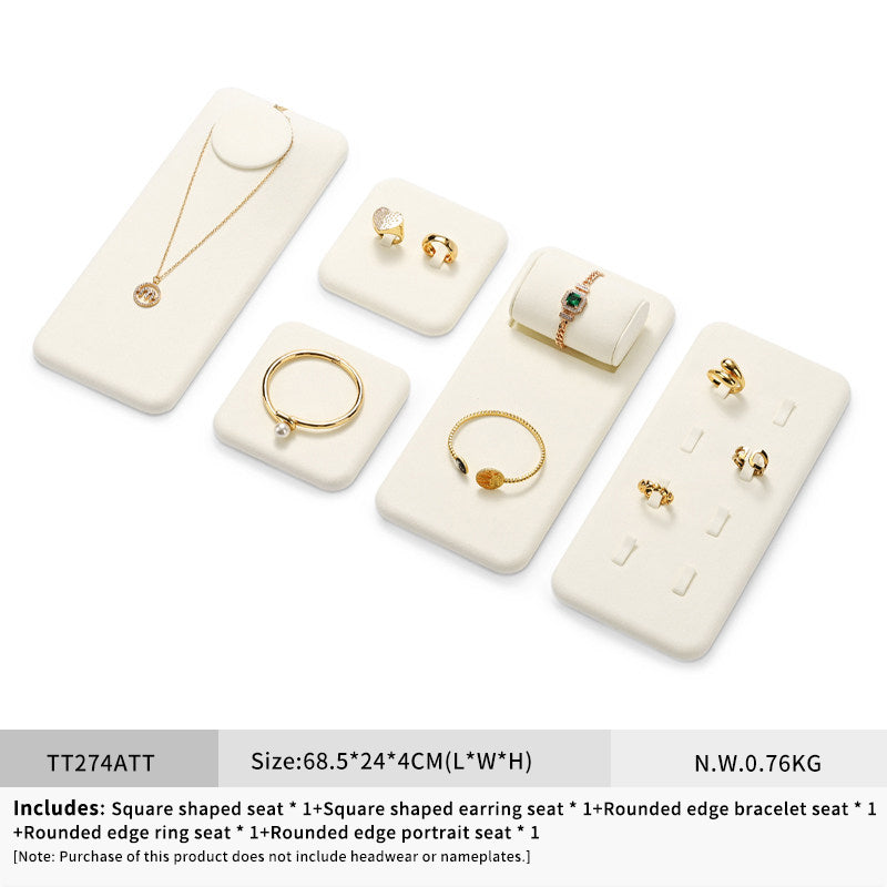 Beige Microfiber Jewelry Display Set