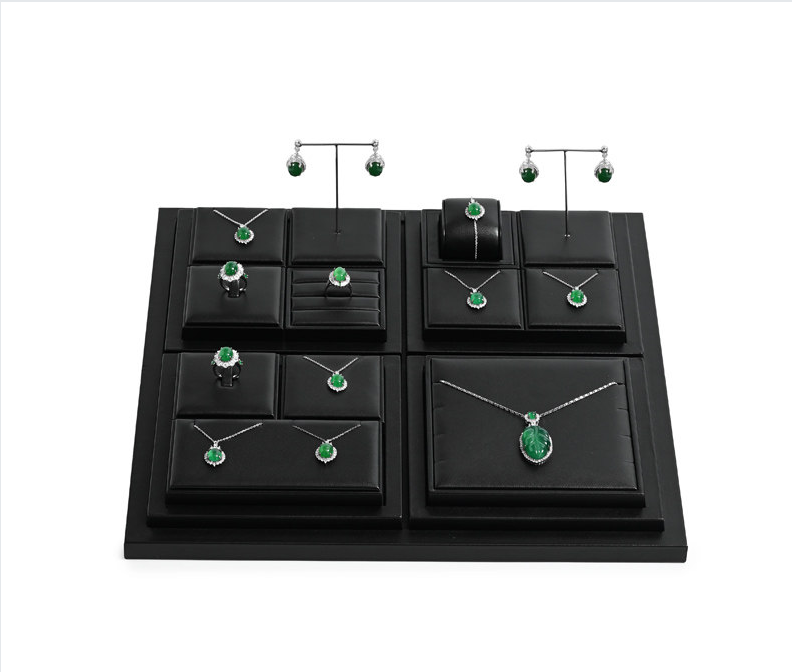 Black Leather Jewelry Display Set