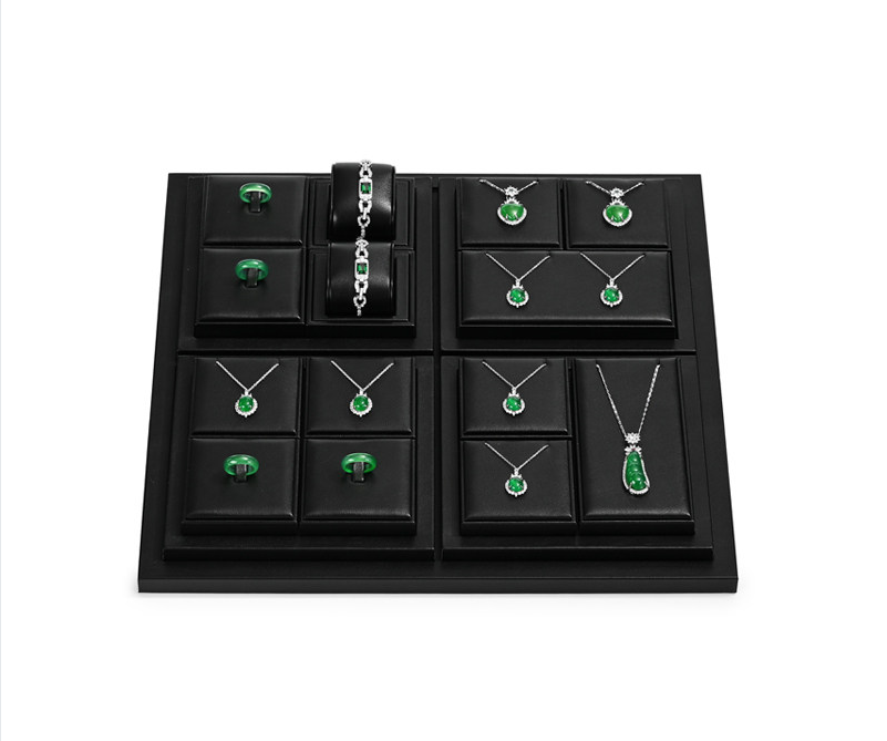 Black Leather Jewelry Display Set