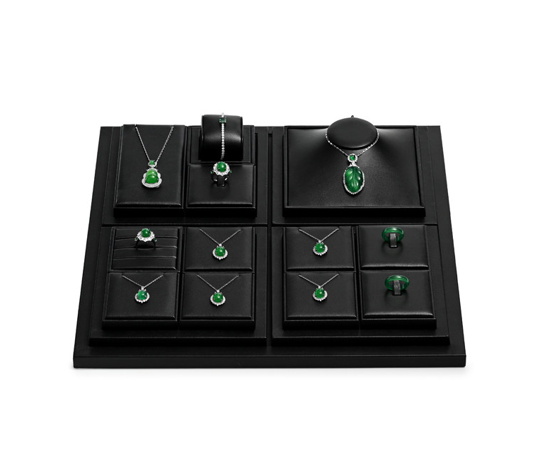 Black Leather Jewelry Display Set