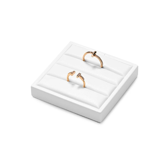 White Leather Jewelry Display Set