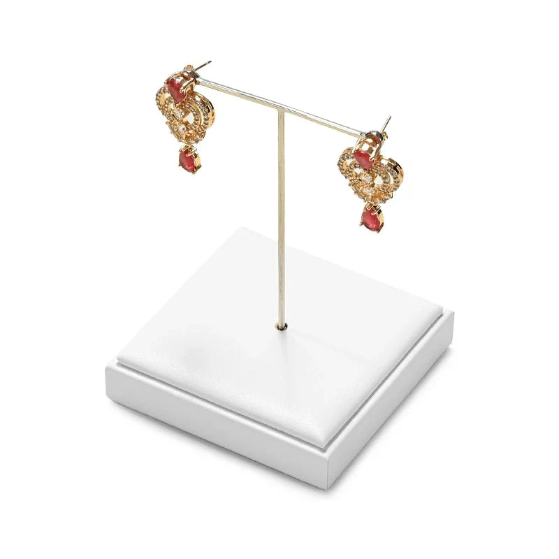 White Leather Jewelry Display Set