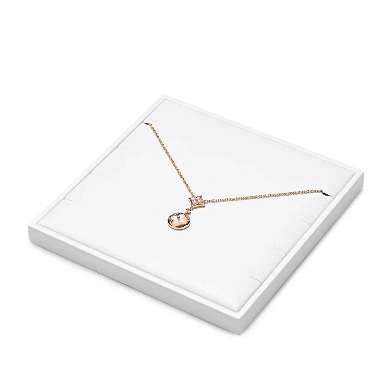 White Leather Jewelry Display Set