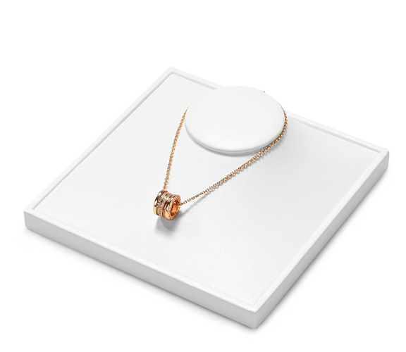 White Leather Jewelry Display Set