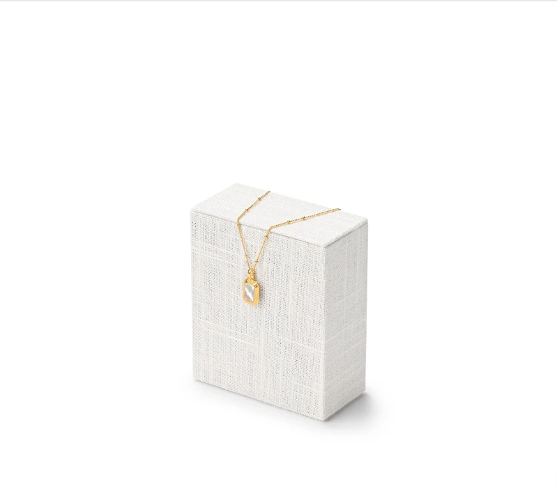 Beige Linen Jewelry Display Stand