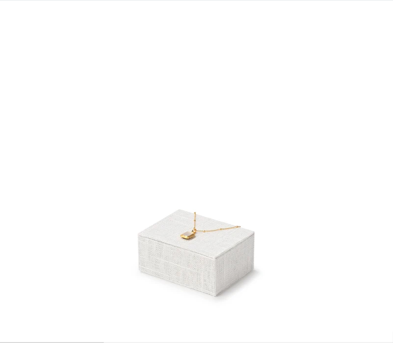 Beige Linen Jewelry Display Stand