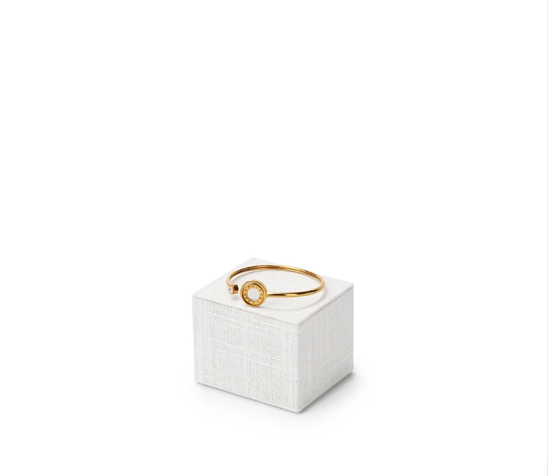 Beige Linen Jewelry Display Stand
