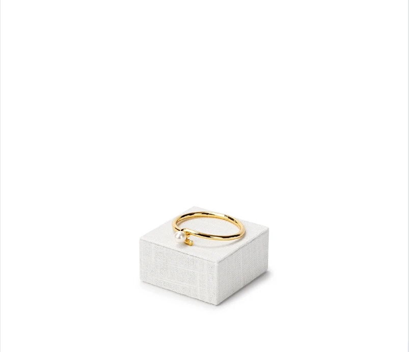 Beige Linen Jewelry Display Stand