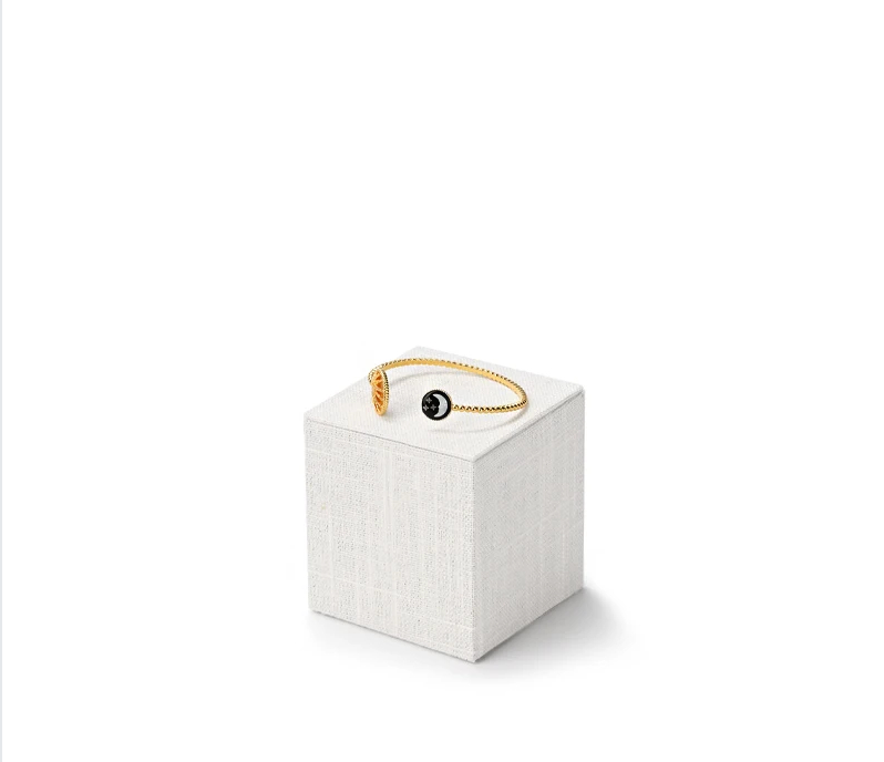 Beige Linen Jewelry Display Stand