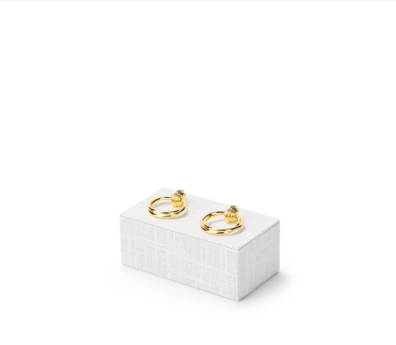 Beige Linen Jewelry Display Stand