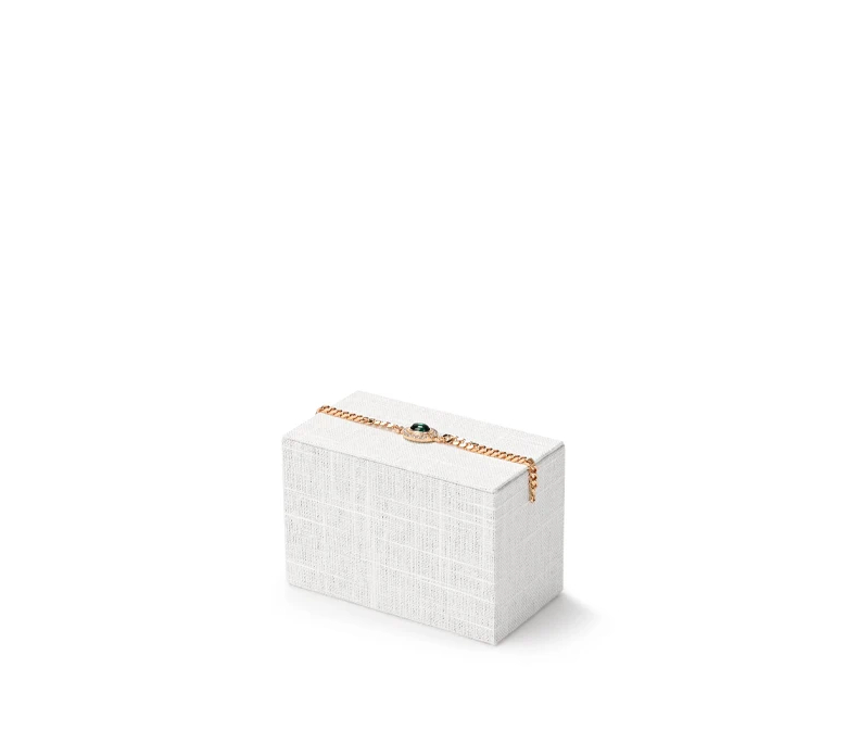 Beige Linen Jewelry Display Stand