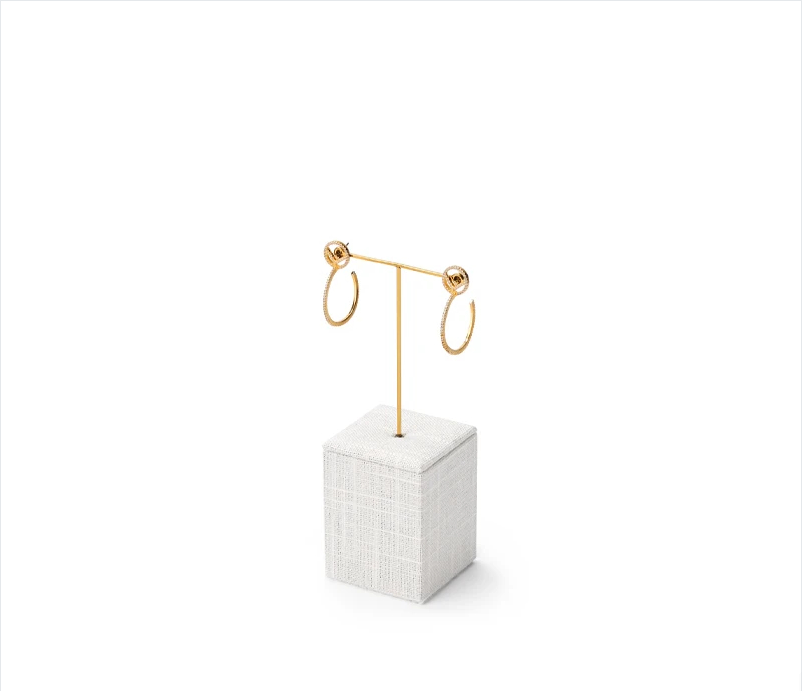 Beige Linen Jewelry Display Stand