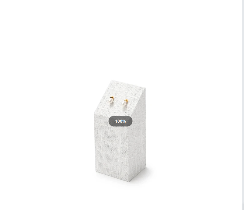 Beige Linen Jewelry Display Stand