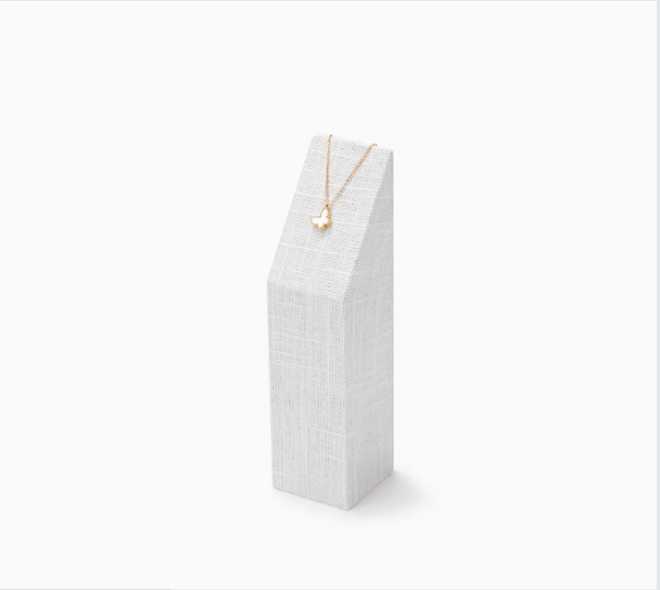 Beige Linen Jewelry Display Stand