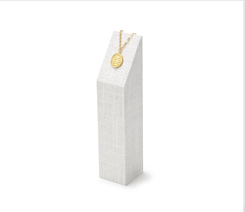 Beige Linen Jewelry Display Stand