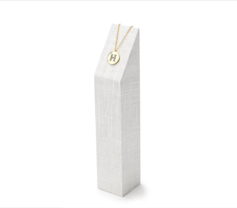 Beige Linen Jewelry Display Stand