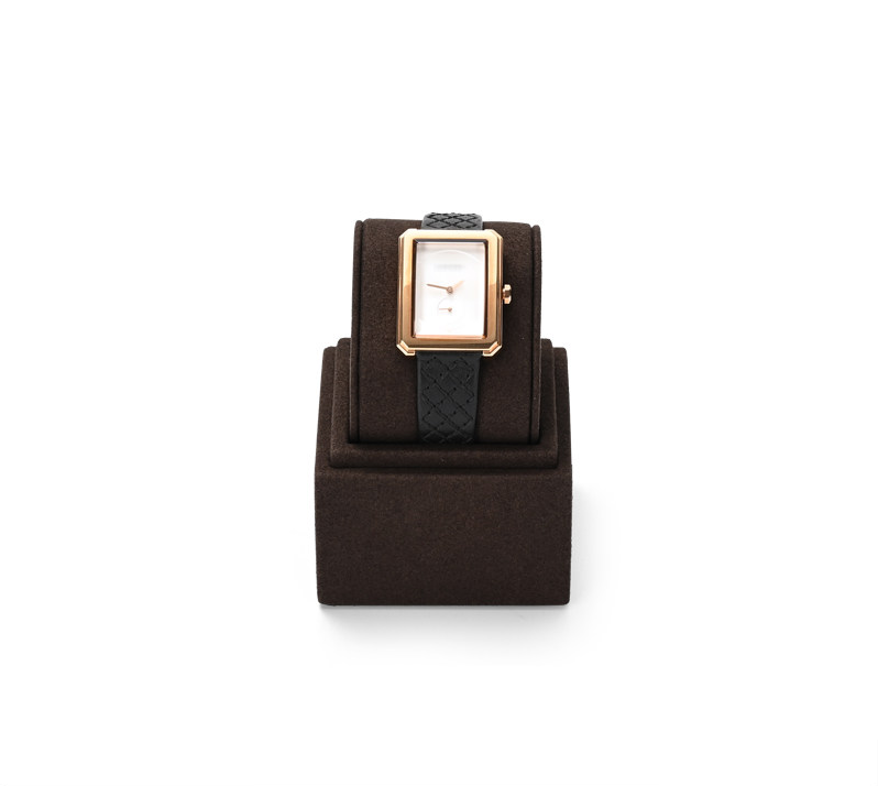Brown Microfiber Metal Jewelry Display Stand