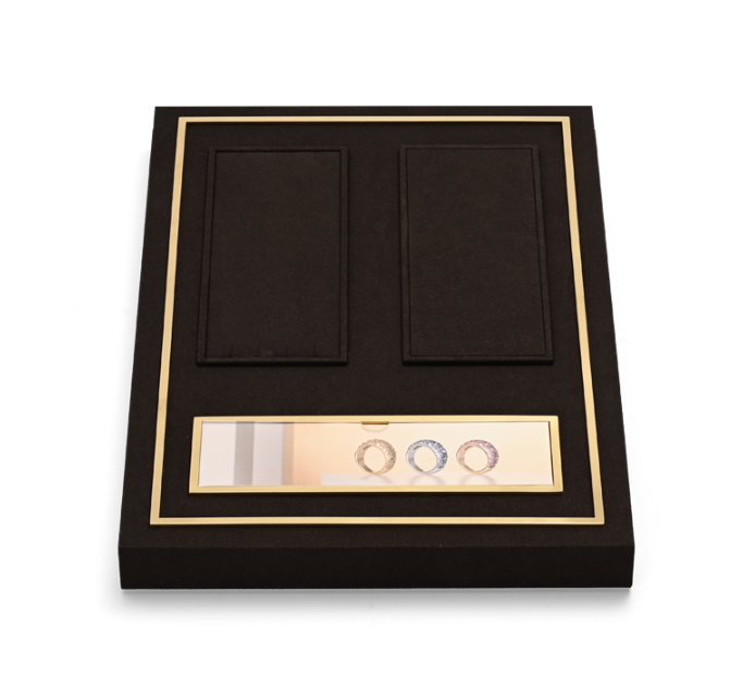 Brown Microfiber Metal Jewelry Display Stand