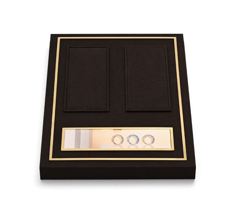 Brown Microfiber Metal Jewelry Display Stand