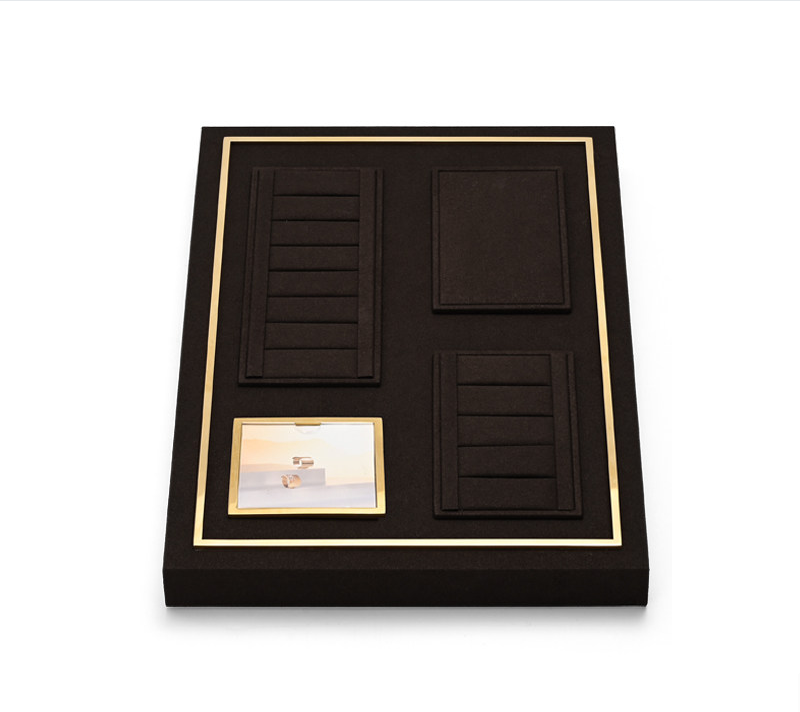 Brown Microfiber Metal Jewelry Display Stand