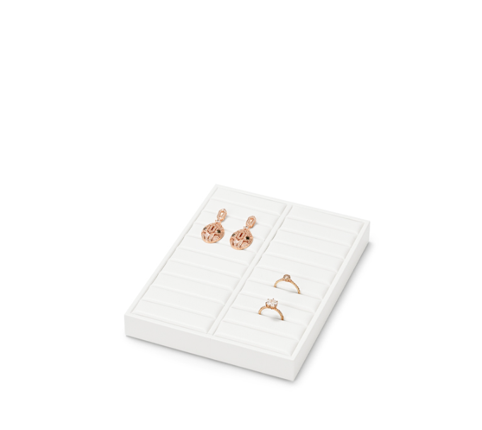 White PU Leather Jewelry Display Set