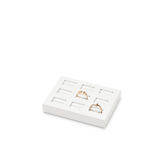 White PU Leather Jewelry Display Set