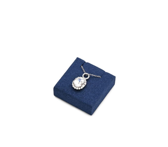 Blue Microfiber Metal Ring Display Stand