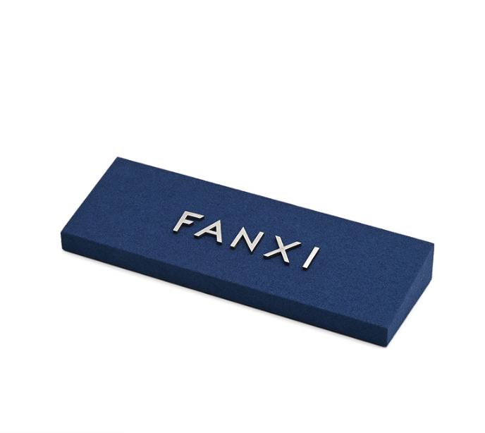 Blue Microfiber Metal Ring Display Stand